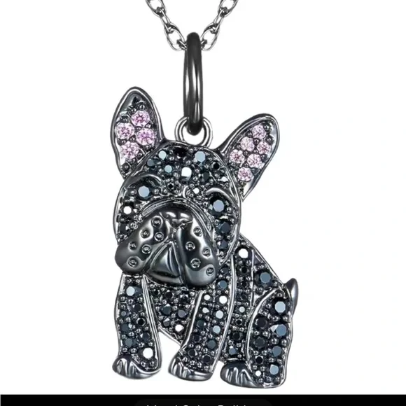 French Bulldog Rhinestone Puppy Bling Necklace - Picture 1 of 1